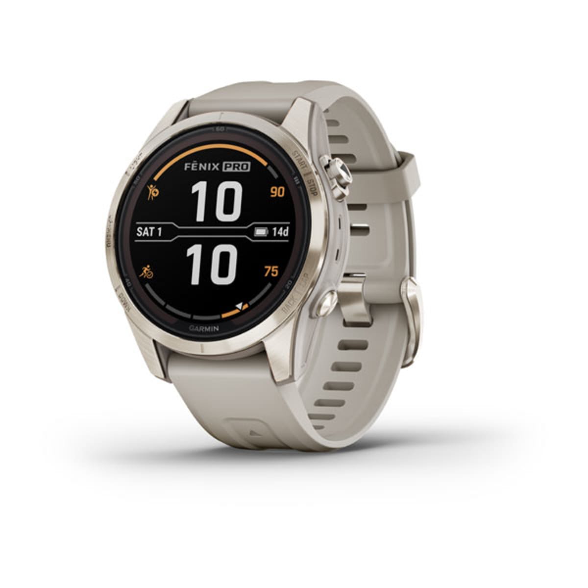 Часы Garmin Fenix 7S Pro - Sapphire Solar Soft Gold
