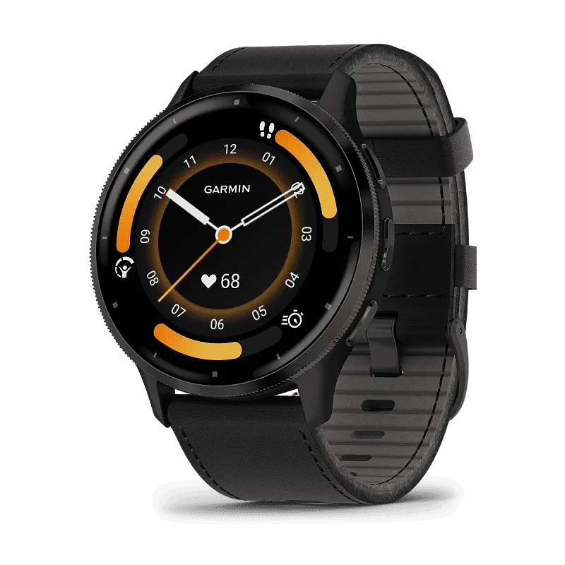 Часы Garmin Venu 3 Black Leather Band