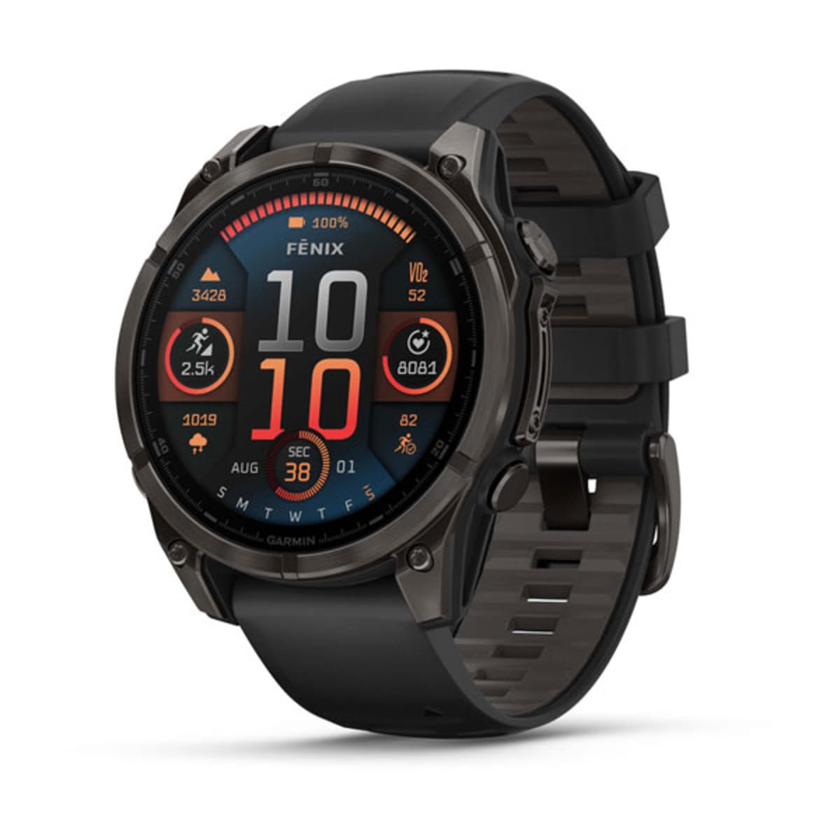 Часы Garmin Fenix 8 - 47 mm AMOLED Sapphire Carbon Gray DLC Titanium Black / Pebble Gray