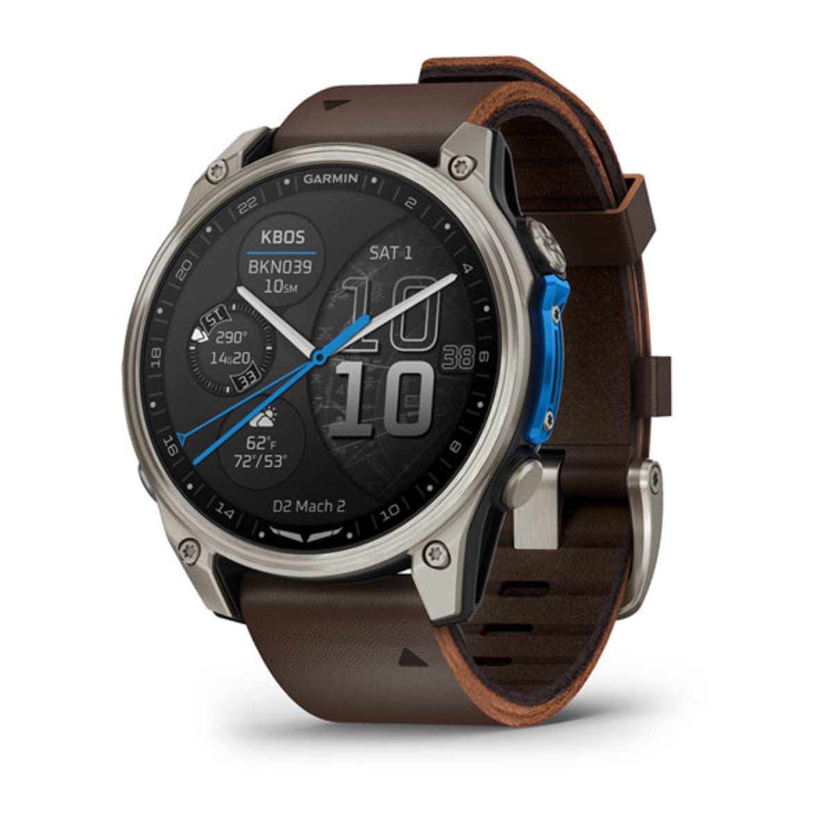 Часы Garmin D2 Mach 2 – 47 mm Titanium / Oxford Brown