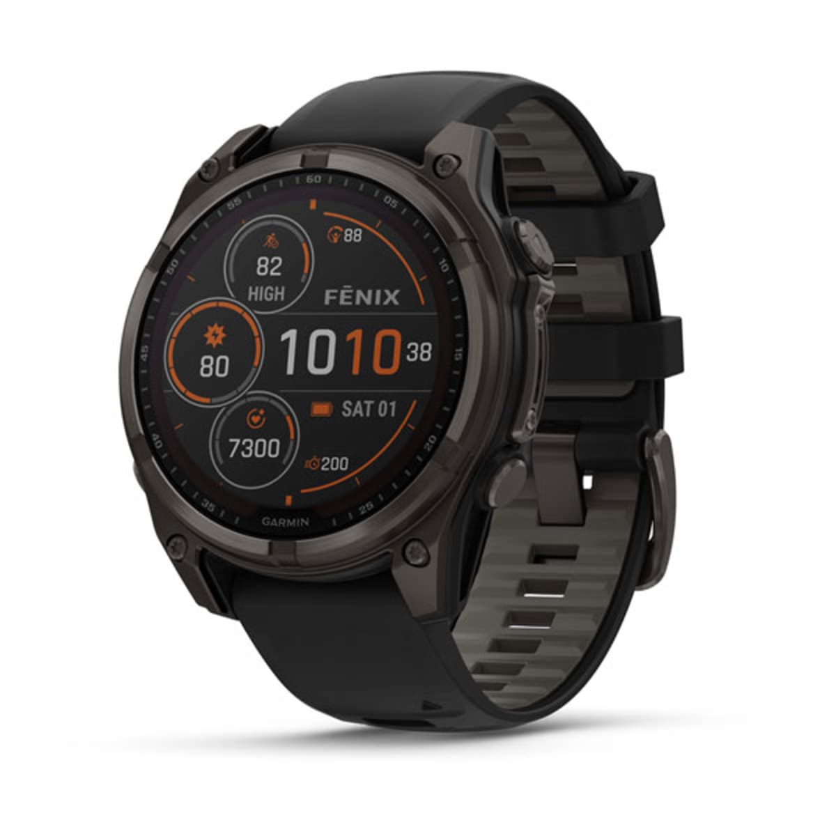 Часы Garmin Fenix 8 - 47 mm Solar Sapphire Carbon Gray DLC Titanium Black / Pebble Gray